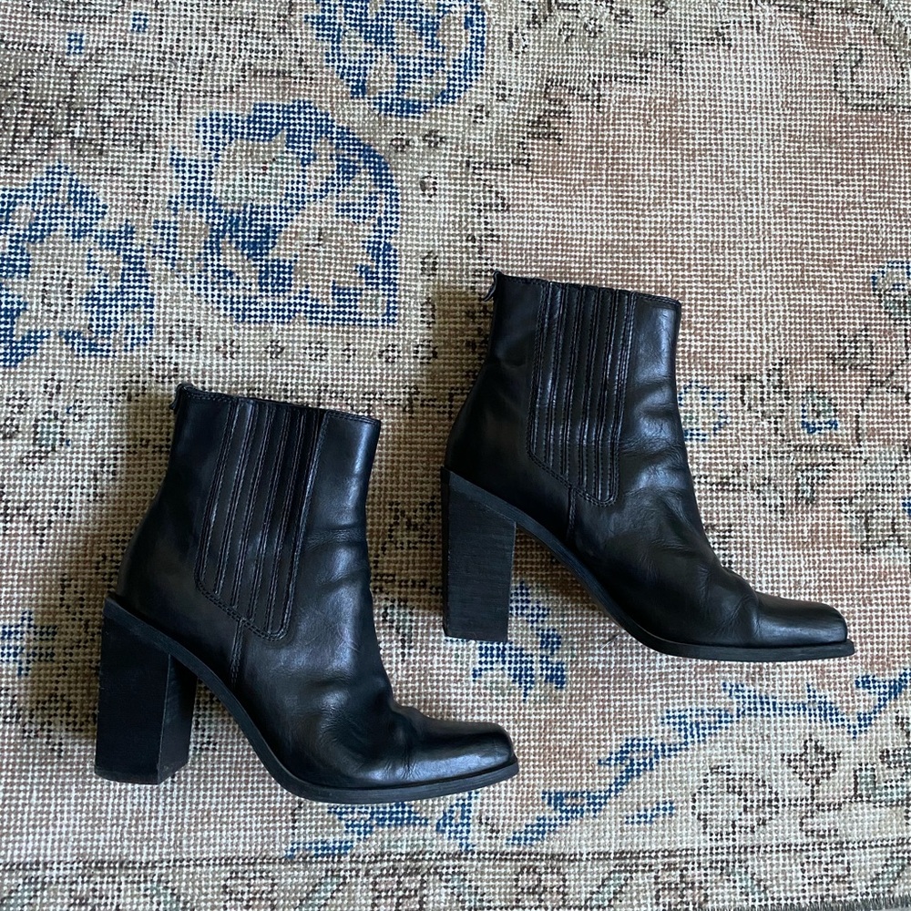 Sam Edelman “Emalia” Heeled Leather Ankle Boots